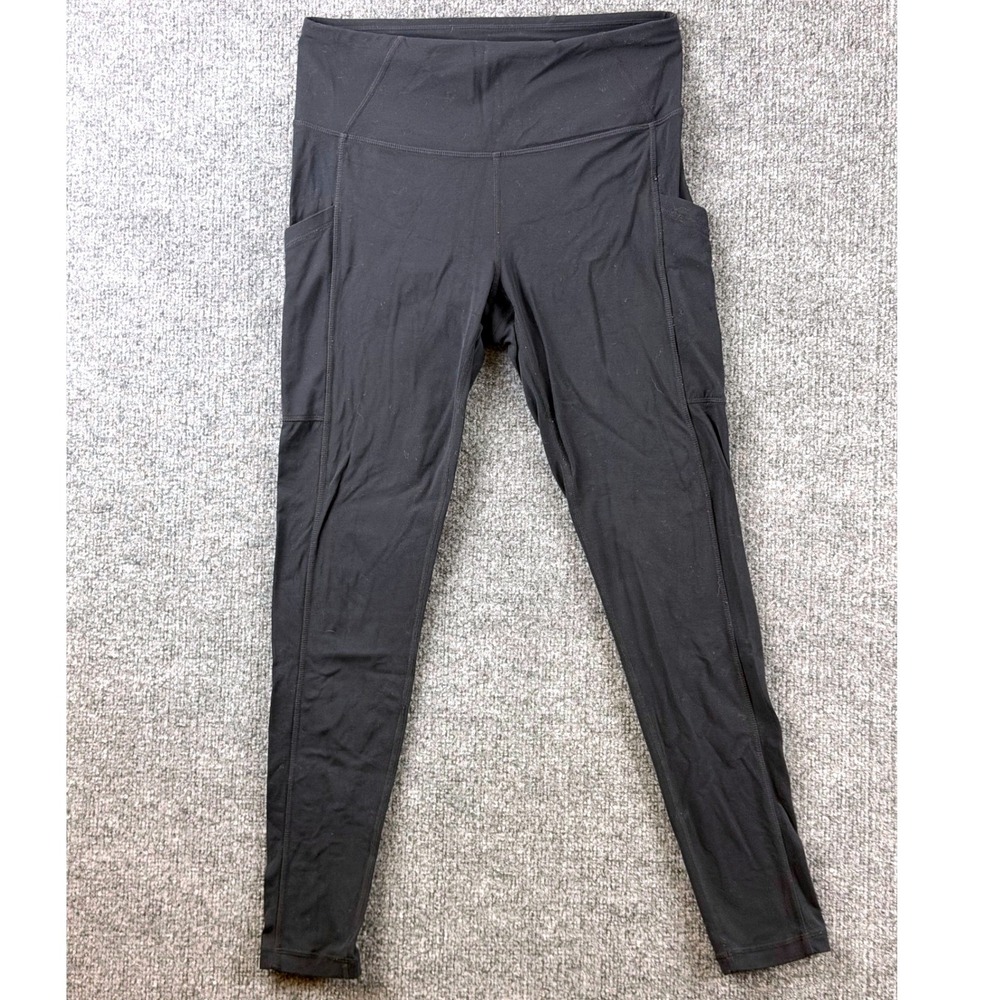 Prana Women Black High Waisted Athletic Leggings w/ Pockets W41190920 Yoga Pants